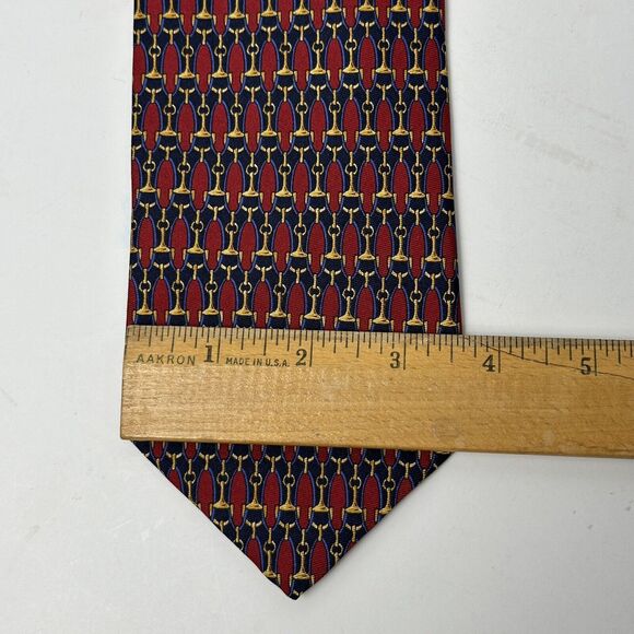 Brooks Brothers Makers Mens Tie Red With Blue Orange 3.75 X 56 - Picture 12 of 12